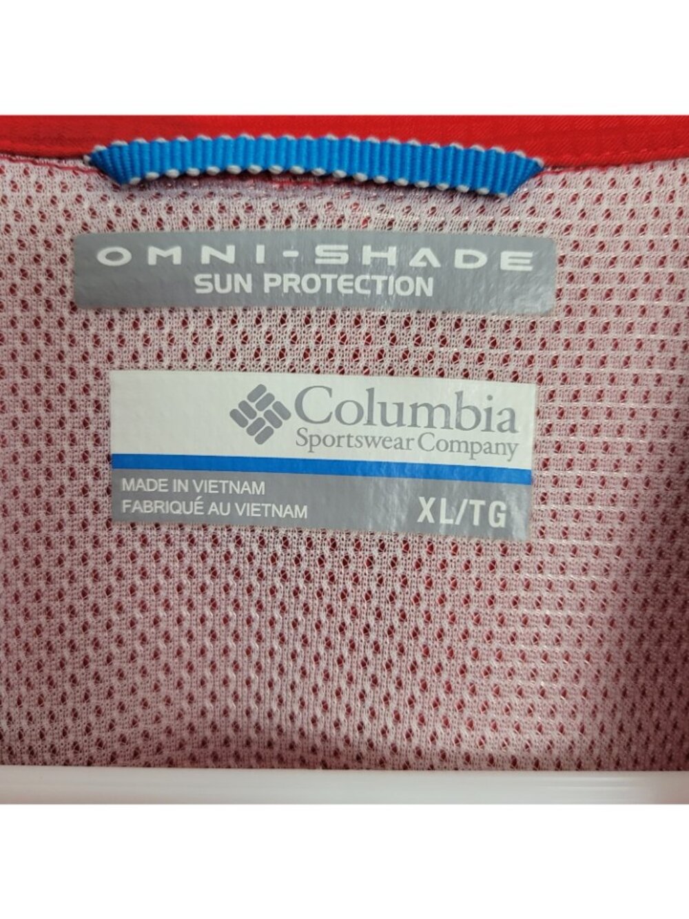 Columbia Omni-Shade UPF 50 Omni-Wick Hiking Shirt Shoulder Vents Coral Red XL - Picture 3 of 9